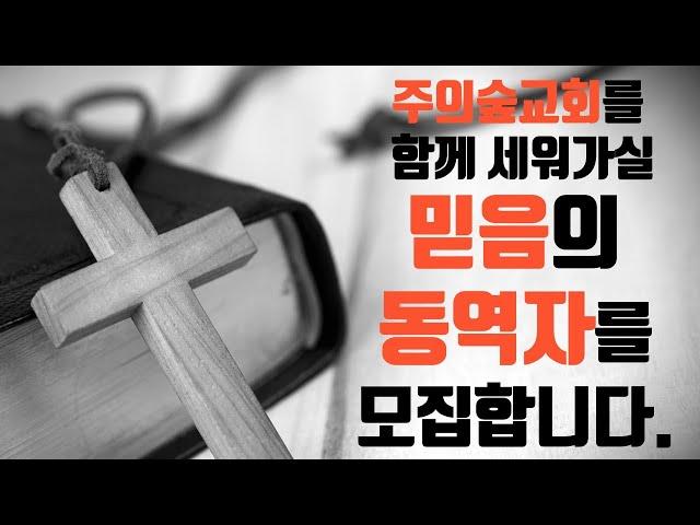 주의숲교회를 함께 세워가실 믿음의 동역자를 모집합니다.