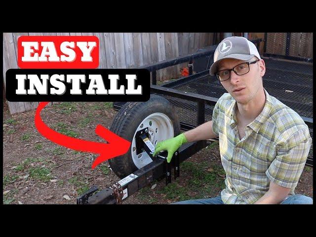 How to Mount A Spare Tire On A Utility Trailer  ( MaxxHaul Trailer Spare Tire Mount Install )