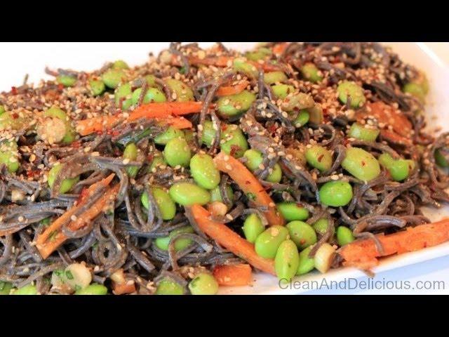 Black Bean Sesame Noodle With Edamame - Clean & Delicious