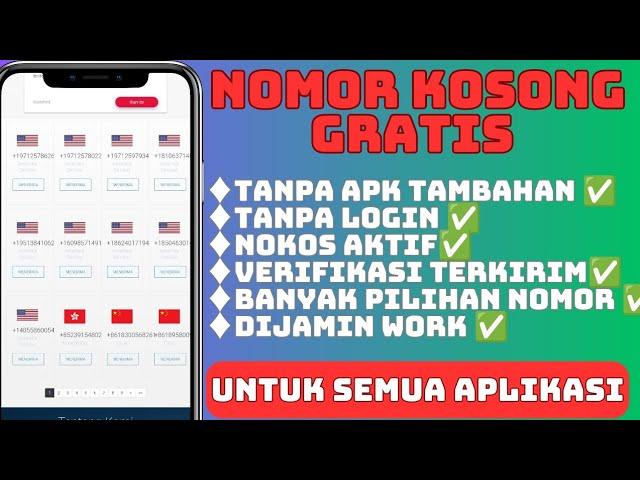 cara mendapatkan nomor kosong gratis untuk semua aplikasi | nokos wa gratis 2024