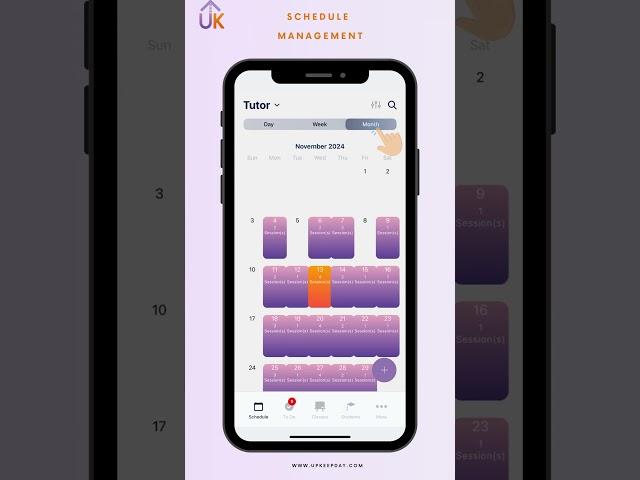Tutor App UpkeepDay: schedule and session management