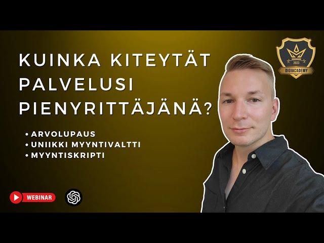 Kuinka kiteytät palvelusi pienyrittäjänä?