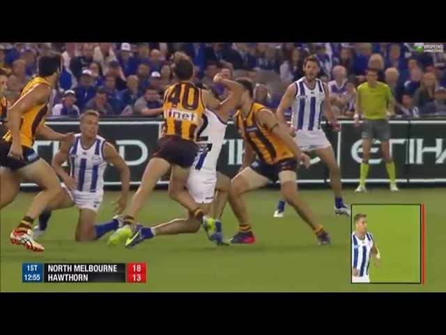 Explosive fighting in AFL 1st Quarter - Hawks v Roos '15