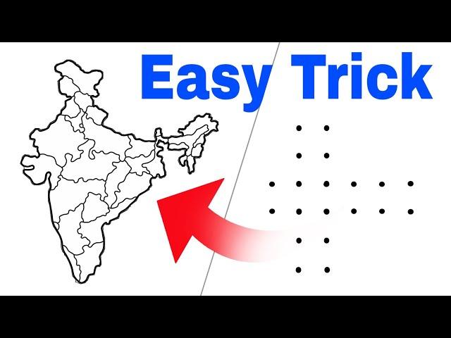 India map easy trick | How to draw India map With Dots | India map drawing | map of india