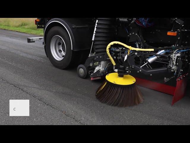 Bucher MaxPowa V65 street sweeper - in action sweeping