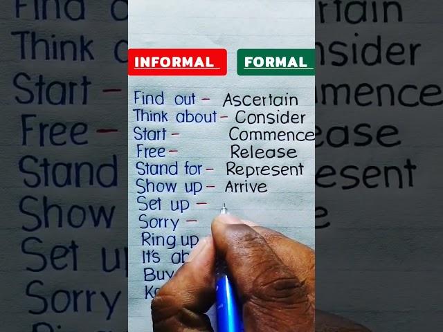 Informal VS Formal English ‍️