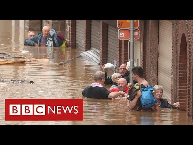 Catastrophic flooding across western Europe as politicians blame climate change - BBC News