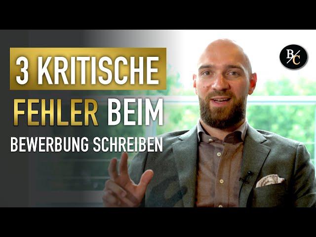 3 KRITISCHE Fehler beim Bewerbung schreiben - Ehemaliger Personaler Sebastian Clensmann warnt!