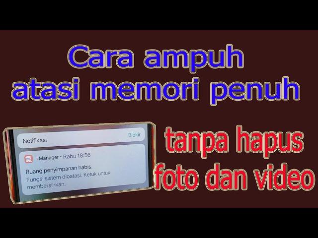 Cara Atasi Memori Penuh tanpa hapus data | ruang penyimpanan habis vivo y81