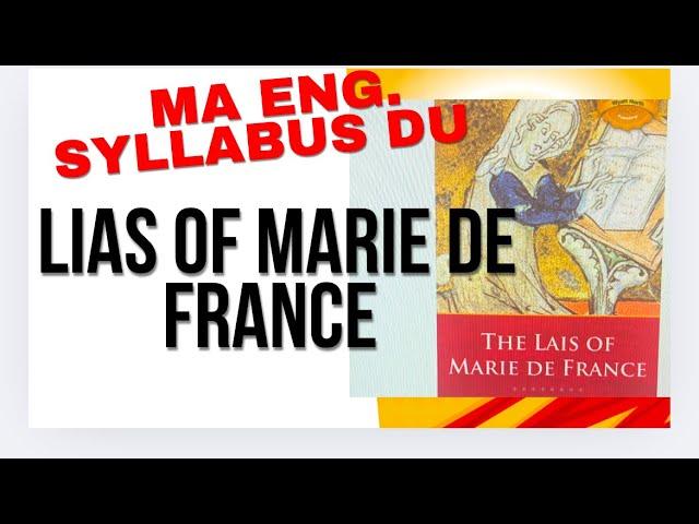 MARIE DE FRANCE | LIAS| MA ENGLISH | DELHI UNIVERSITY |DR ANJU GURAWA | #youtube #viralvideo