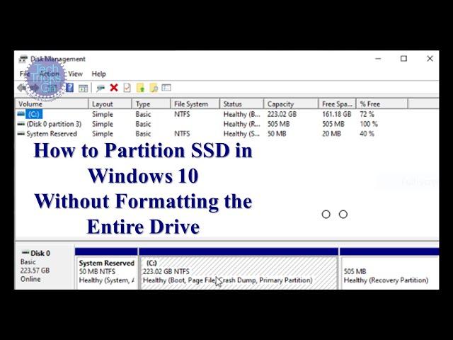 How To Partition SSD in Windows 10 without Formatting the Entire Drive | TechTricksGh