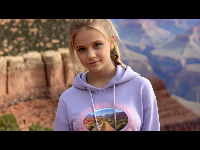 4K AI Art Lookbook Model video | Try On Haul | American Grand Canyon and desert landscapes#shorts