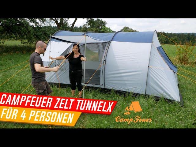 CampFeuer Zelt TunnelX für 4 Personen, Aufbau und Details, Empfehlung vom Küchenkönig 