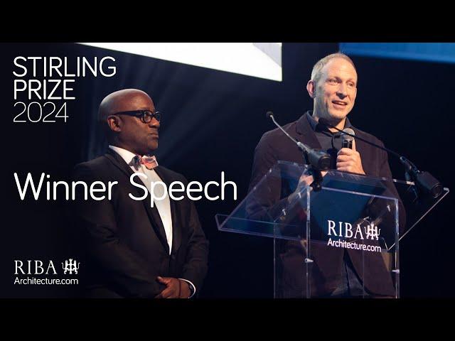 RIBA Stirling Prize 2024 announcement and winner speech