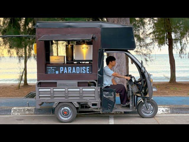 Cafe Vlog Mini Coffee Shop Truck Mobile Bar Young Barista Hard Working Kopi Relaxing Mood Cart Ideas