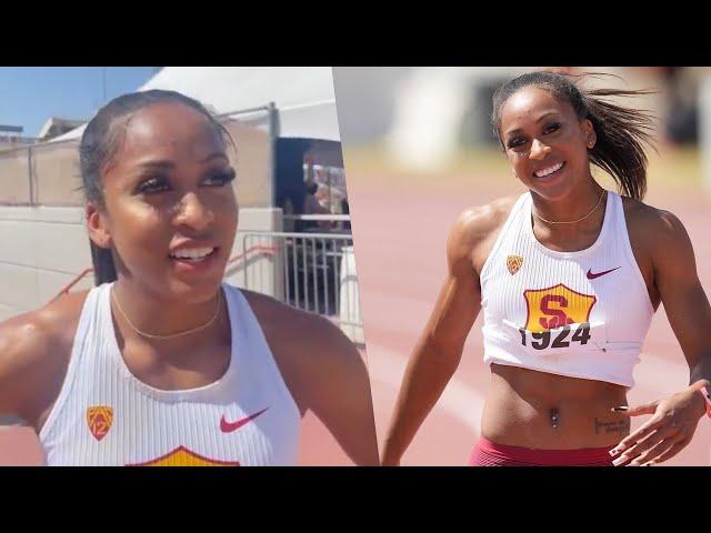 Celera Barnes Shocked After 10.82 100m At Texas Relays