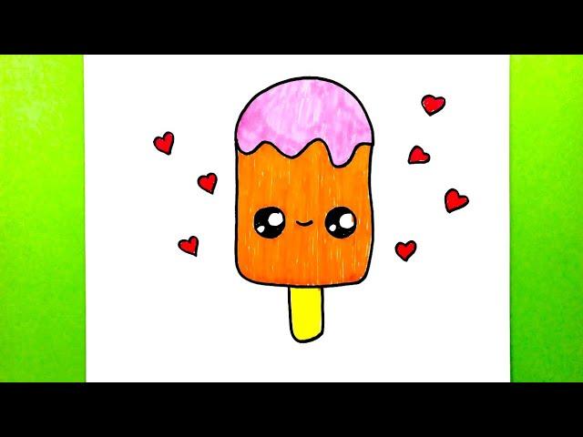 Easy Cute Ice Cream Drawing, How to Draw Cute Ice Cream, Drawing Clock Art Easy Drawings 2022