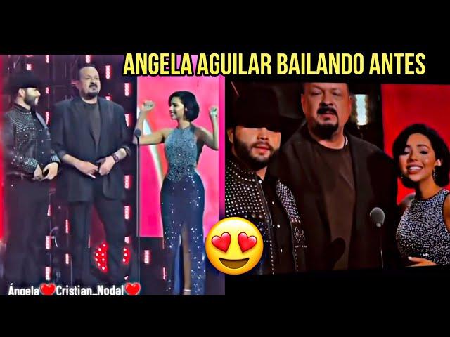 ANGELA AGUILAR BAILANDO ANTES DE ENTREGARLE EL PREMIO A KANY GARCIA ESTABA NERVIOSA