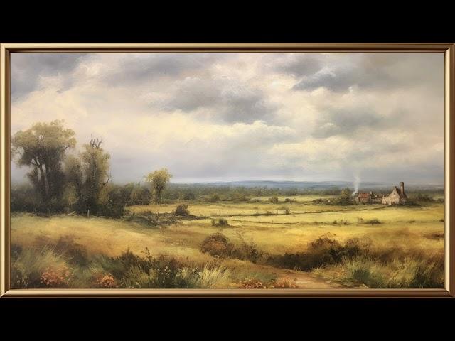 Vintage TV Art Landscape Painting | Gold Framed TV Art | Art Screensaver for TV | 1 Scene - 2 Hrs