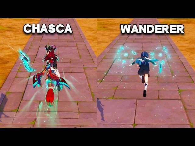 Chasca VS Wanderer exploration comparison | Genshin Impact 5.2