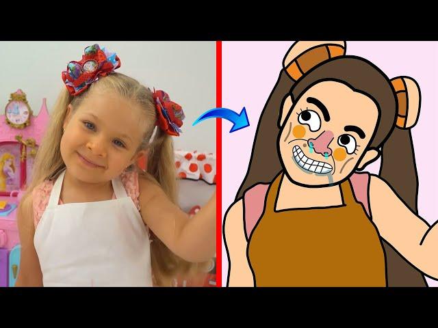 Diana and Roma - funny cartoon drawing meme 