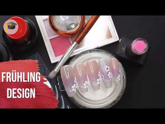 Frühling French Nails mit Ombre, Sticker & 3D Blume | Tutorial 156