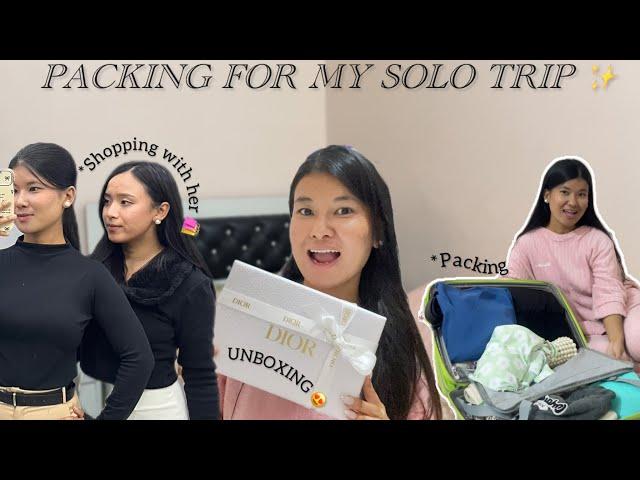 PACK & PREP WITH ME FOR SOLO TRIP  || UNBOXING GIFT FROM AUSTRALIA *Dior*  || Anjali Magar