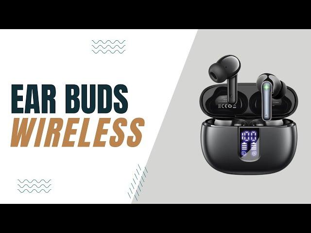 Ear Buds Wireless Earbuds   Bluetooth 5 3 Headphones 48H Playback Built in Mic with LED Display Char