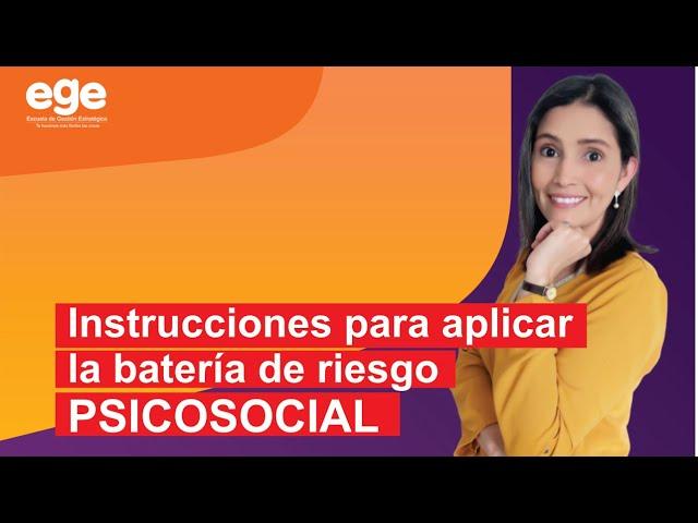 🟠BATERIA de RIESGO Psicosocial / INSTRUCCIONES para APLICAR virtual o presencial.