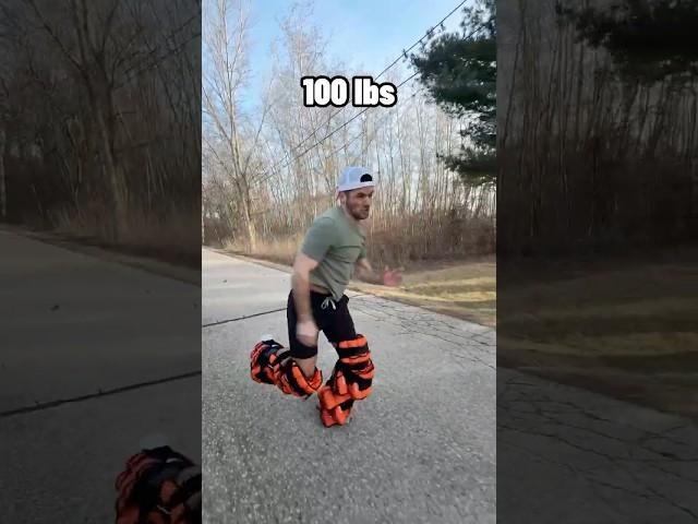 Sprinting with more and more ankle weights.