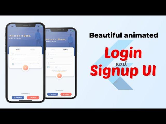 Flutter tutorial | Beautiful login and sign up page UI