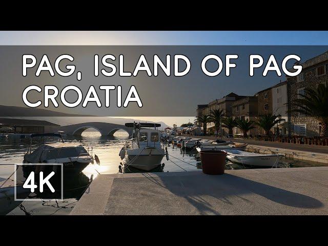 Walking Tour: Town of Pag, Island of Pag, Croatia - 4K UHD Virtual Travel