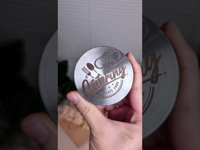 Stainless steel lid engraving with Ador's Infrared Laser Module