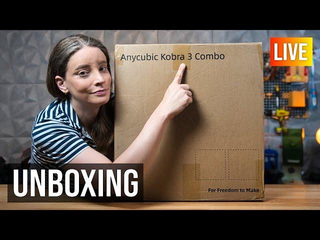 Anycubic Kobra 3 Combo Unboxing [Live]