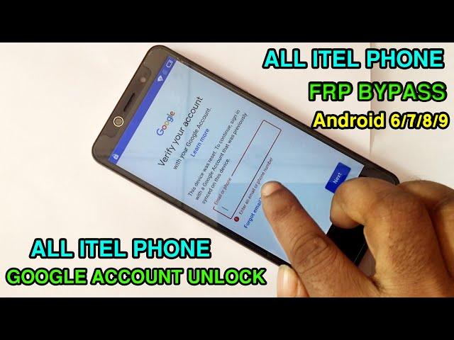 ALL ITEL PHONE FRP BYPASS & GOOGLE ACCOUNT UNLOCK | Android 6 | 7 | 8 | 9 Without PC |