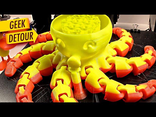 Best 3D Printer Toys Timelapse: Ender 3 Pro, Octopus + Spiral Gear + Flexi-Dragon