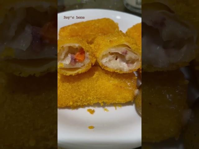 Chả giò hải sản sốt Mayonnaise | Seafood Springrolls | Món ngon cho tiệc gia đình|Boy's home #shorts