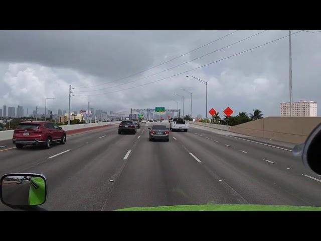 Driving in Miami, Florida.