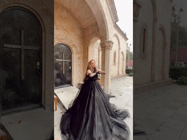#wedding #handmadeseller #sewing #handmadeclothingbrand #blackveil #blackgown #blackwedding #black