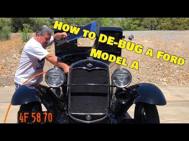 SUICIDAL insect removal! How to clean dead bugs out of a Ford Model A car radiator