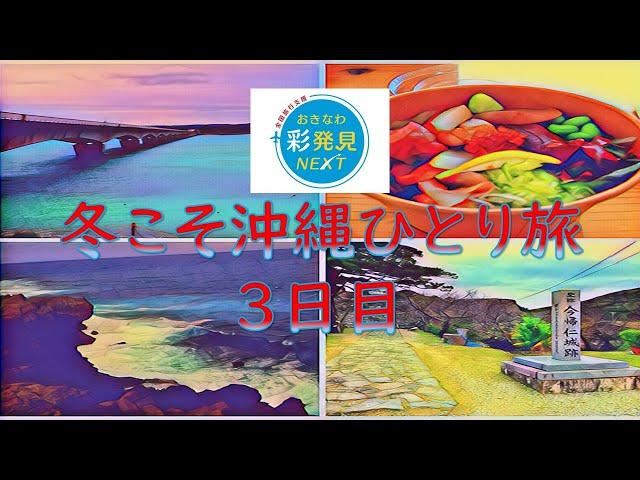 旅行支援を使い冬の沖縄へひとり旅Vlog３日目(沖縄本島最北端辺戸岬、古宇利島、今帰仁城跡、タコライス)