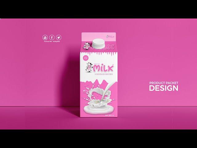 Packaging Design Tutorial l Milk Packet l Photoshop CC l hridoyhtd