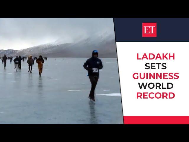 Ladakh sets Guinness world record for hosting frozen lake half-marathon at Pangong Tso