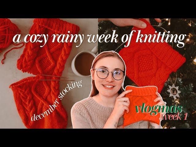 a week of knitting in december ️ knit a stocking, gift knit & decorate the tree | vlogmas week one