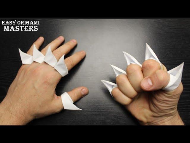 How to make claws out of paper.  Origami rings claws. (Origami Streets)