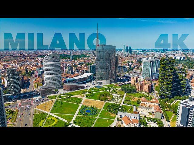 Aerial Tour of Milan, Italy in 4K UltraHD  Beautiful architecture