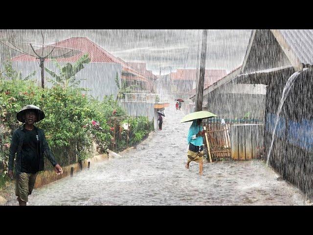 Super Heavy Rain All Day in My Village | Suitable for Insomnia | Sleeping with the Sound of Rain