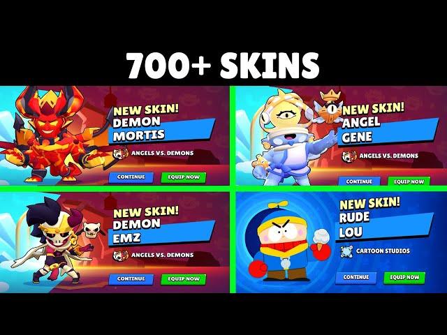 UNLOCKING EVERY BRAWLER SKIN IN BRAWL STARS | ANGELS AND DEMONS)