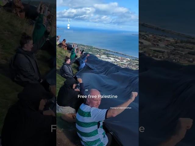 Activists unfurl giant Palestinian flag at top of Northern Ireland hill | AJ #shorts