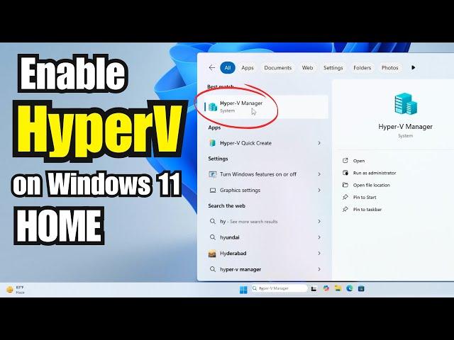 How to Enable and Install HYPER-V in Windows 11 HOME 24H2 - Easy